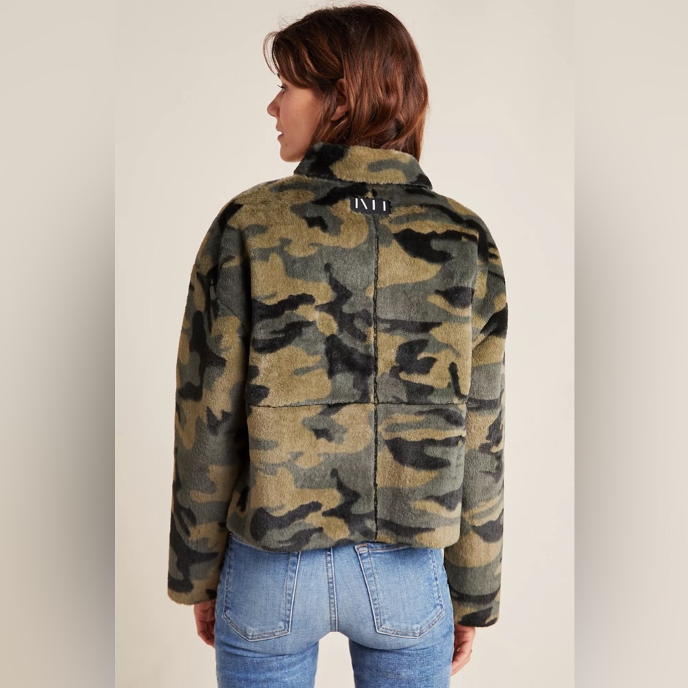 Anthropologie NVLT Vincenza Camo Faux Fur Jacket - Picture 4 of 12